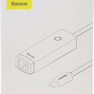 Baseus Adaptateur réseau USB-C vers RJ45 série Lite (Blanc)