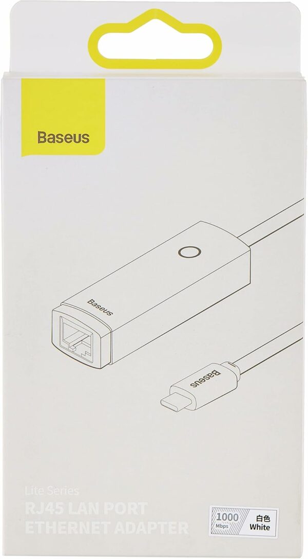 Baseus Adaptateur réseau USB-C vers RJ45 série Lite (Blanc)