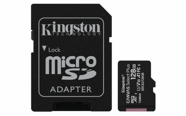 Kingston Canvas Select Plus Carte MIcro SD SDCS2/128GB Class 10 + Adaptateur inclus – Image 2