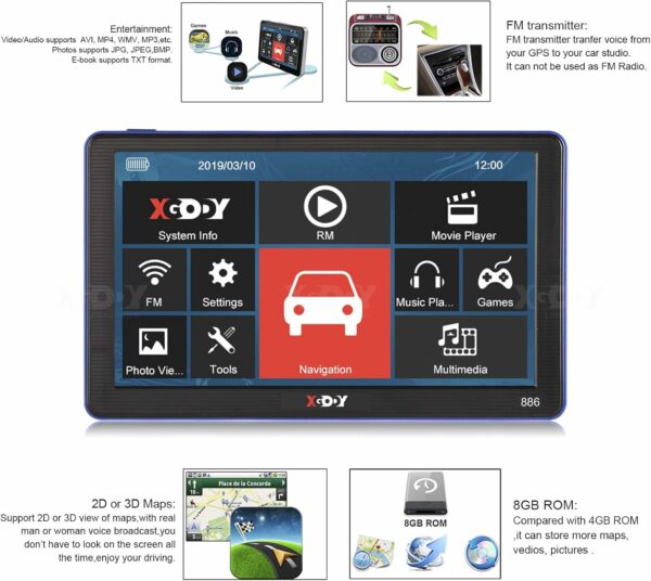 GPS Voiture Système de Navigation 7 – Image 2