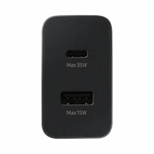 Samsung EP-TA220NBEGEU – Adaptateur Secteur Duo USB Type C & USB A – 35W, Noir
